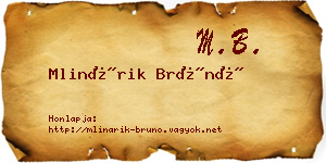 Mlinárik Brúnó névjegykártya